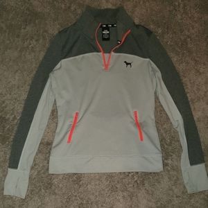 Like new PINK size S grey quarterzip top